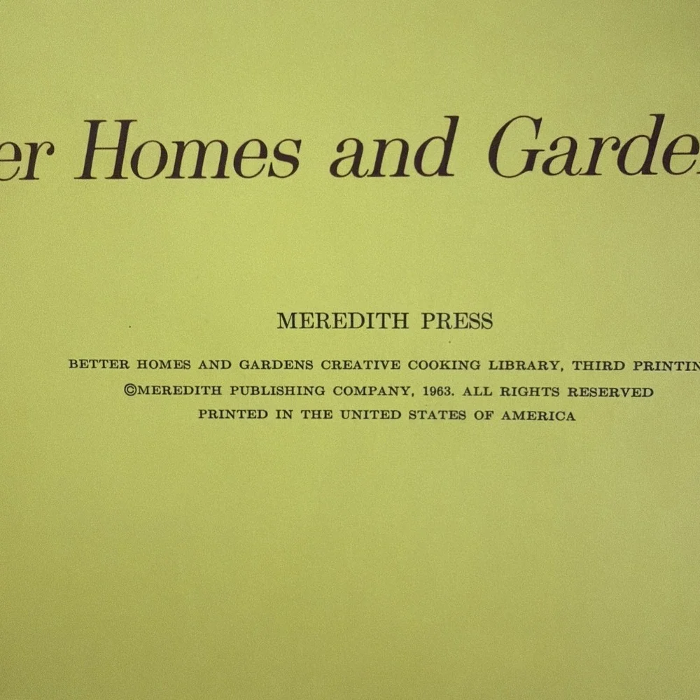 1963 Better Homes and Gardens LUNCHES AND‎ BRUNCHES Cookbook VTG Hardcover CLEAN